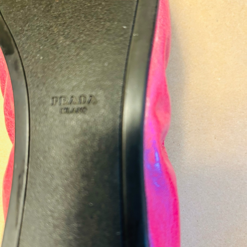 Prada Fuchsia Leather Ballerina Flats - Picture 5 of 13